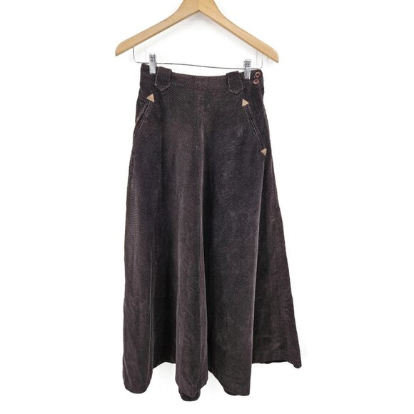 VTG Ralph Lauren Country Brown Corduroy Skirt Womens 6 Long A Line - Picture 1 of 6